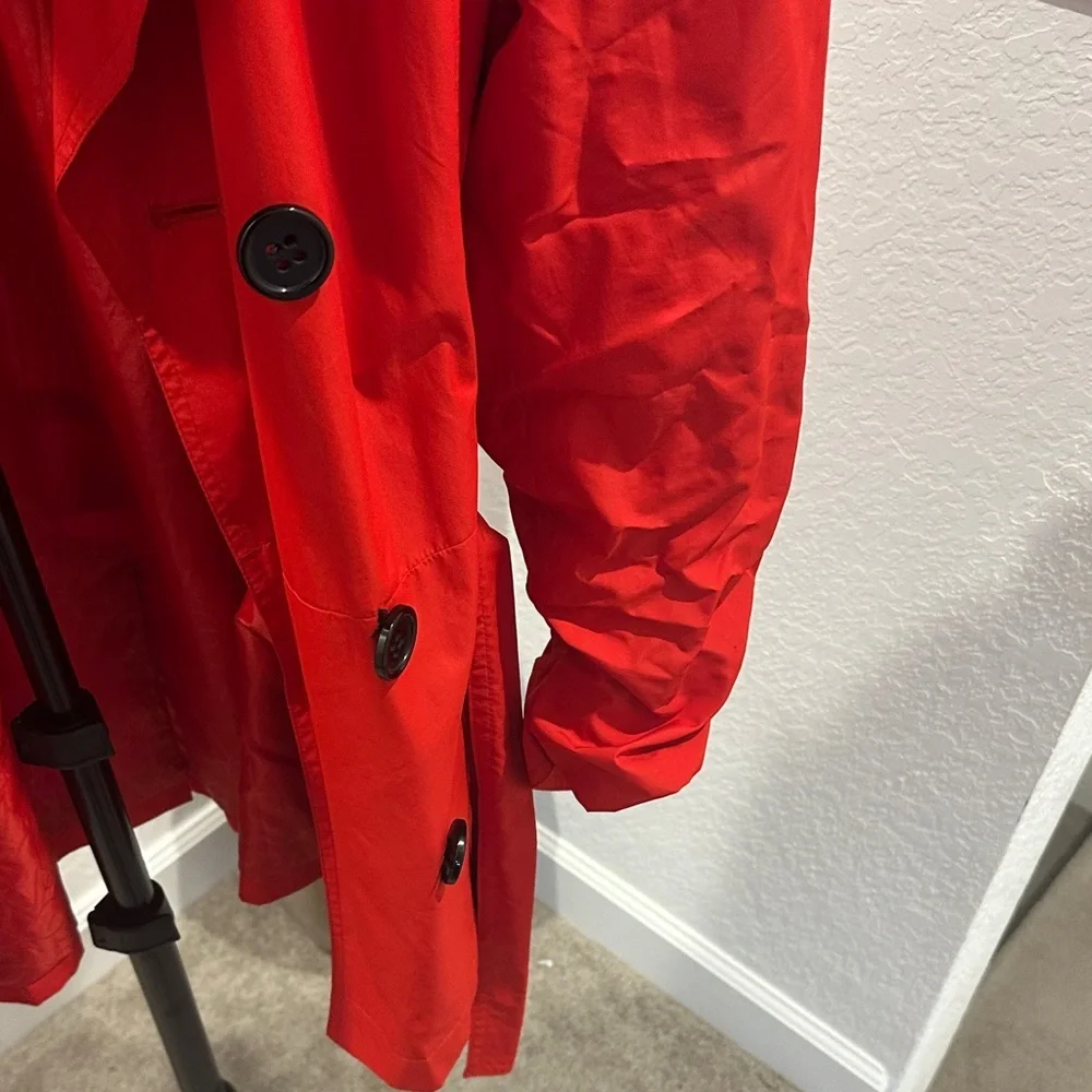 New York & Company Short Red Trench Coat - Picture 9 of 14